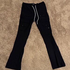 Men's Black Cargo Pants with Drawstring